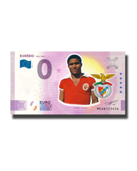 0 Euro Souvenir Banknote Eusebio 1942-2014 Colour Portugal MEAN 2023-11