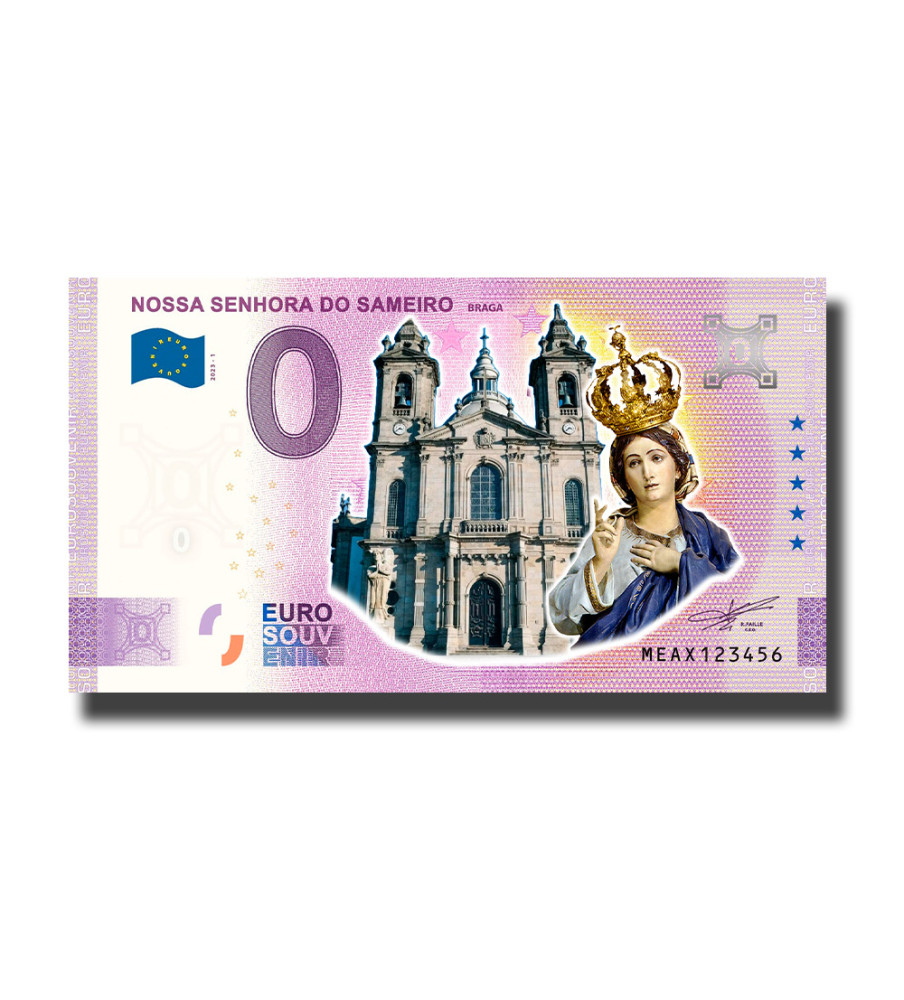 0 Euro Souvenir Banknote Nossa Senhora Do Sameiro Braga Colour Portugal MEAX 2023-1