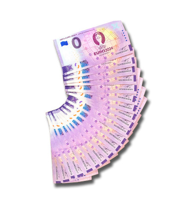 0 Euro Souvenir Banknote UEFA EURO 2024 Germany XEKM 2023-8 HOT NUMBERS set 000001 - 000021