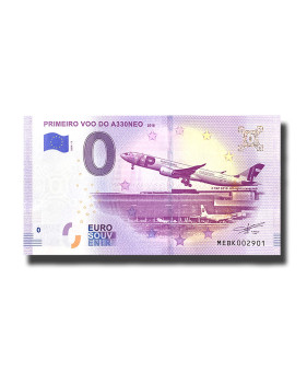 0 EURO SOUVENIR BANKNOTE PRIMEIRO VOO DO A330NEO PORTUGAL 2019-3 MEBK