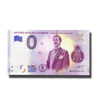 0 Euro Souvenir Banknote Antonio Nicolau D'Almeida Portugal MEAP 2019-3