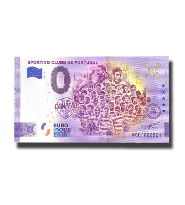 0 Euro Souvenir Banknote Sporting Clube De Portugal Campeao Team Portugal MEBF 2021-6