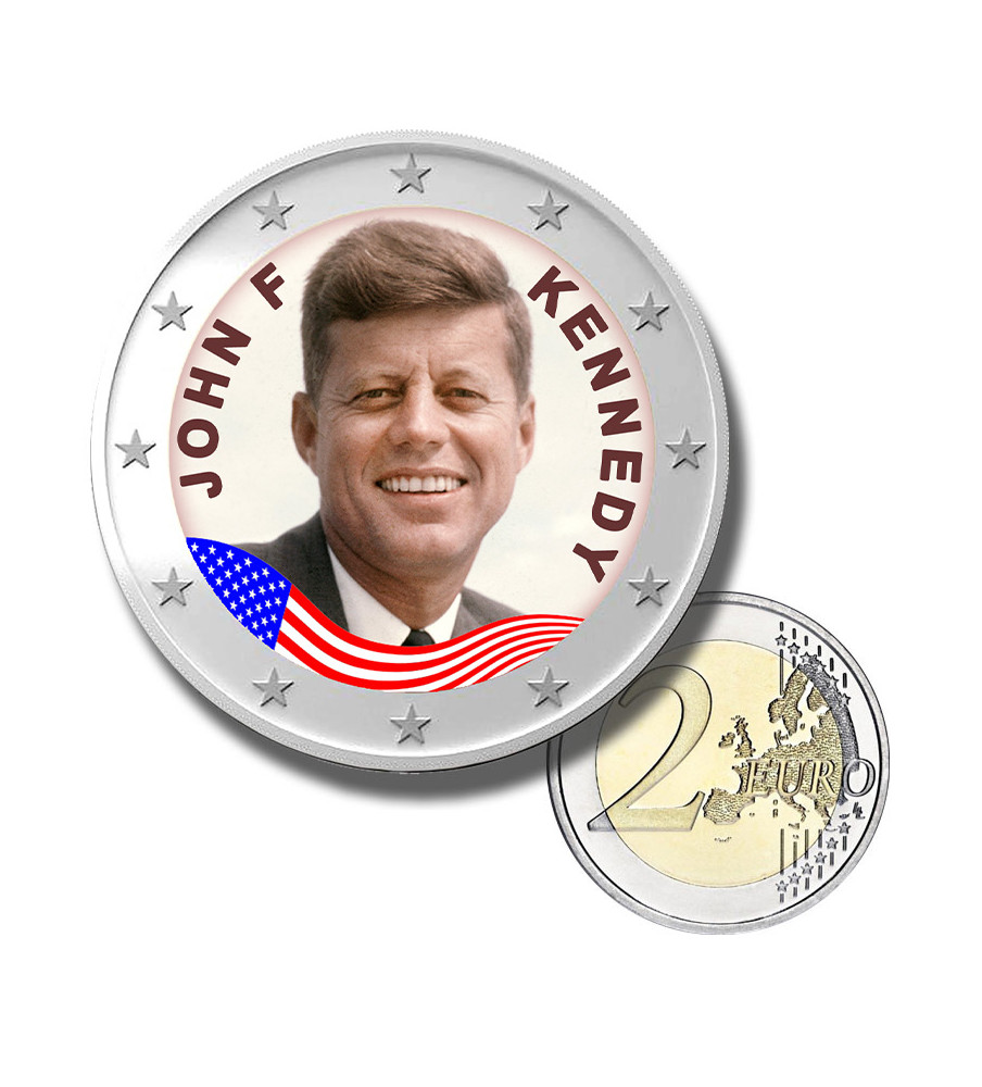 2 Euro Coloured Coin USA President - John F. Kennedy