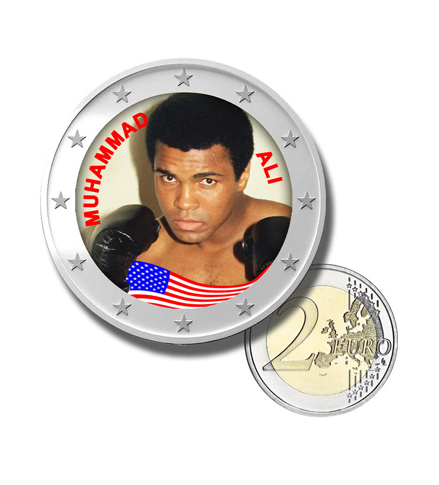 2 Euro Coloured Coin USA Boxer - Muhammad Ali