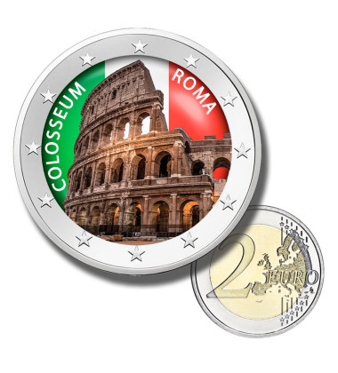 2 Euro Coloured Coin Set of 5 in Presentation Box - Italian Cities and Italy Sights