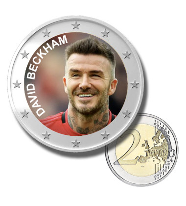2 Euro Coloured Coin Set of 5 in Presentation Box - Football Stars 2