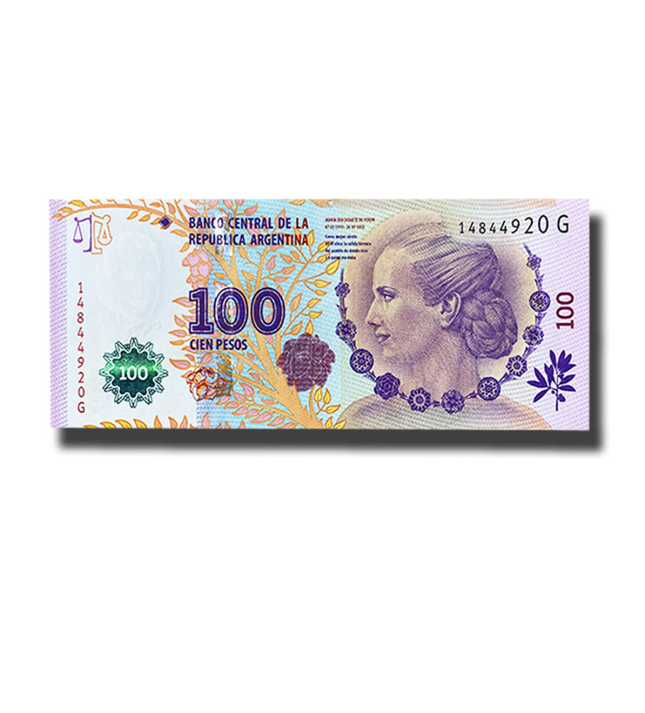 2012 Argentina 100 Pesos Banknote Maria Eva Duarte De Peron P358 Uncirculated