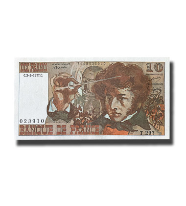 1977 France 10 Francs Banknote Hector Berlioz Uncirculated