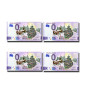 0 Euro Souvenir Banknote Thematic Merry Christmas in Europe - Colour Set of 4