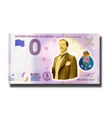 0 Euro Souvenir Banknote Antonio Nicolau D'Almeida Colour Portugal MEAP 2019-3