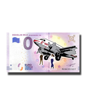 0 Euro Souvenir Banknote Douglas DC-3 TAP Air Colour Portugal MEBK 2019-2