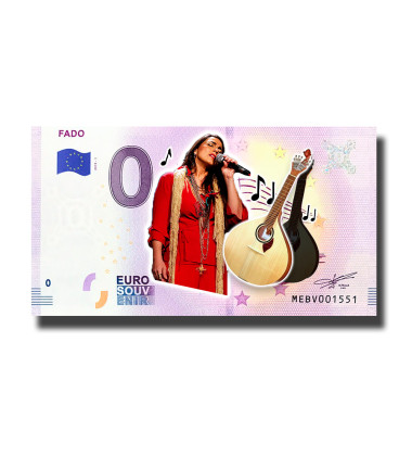 0 Euro Souvenir Banknote Fado Colour Portugal MEBV 2019-1