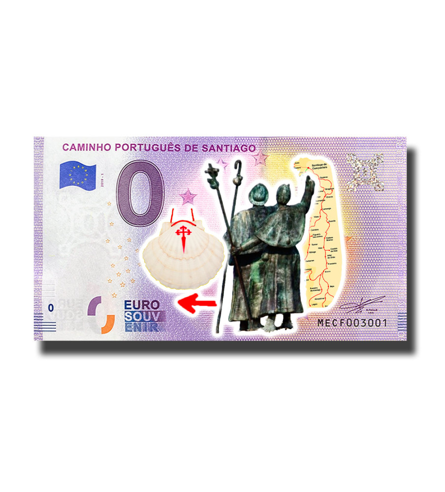 0 Euro Souvenir Banknote Caminho Portugues De Santiago Colour Portugal MECF 2019-1