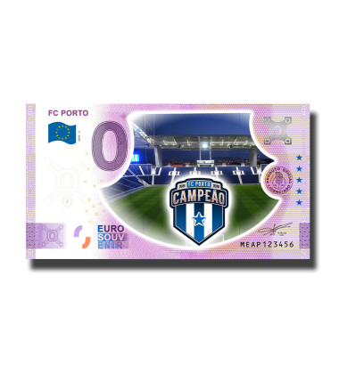 0 Euro Souvenir Banknote FC Porto Colour Portugal MEAP 2020-5