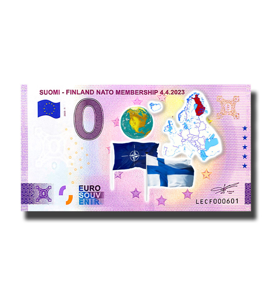 0 Euro Souvenir Banknote Suomi - Finland NATO Membership Colour Finland LECF 2023-1