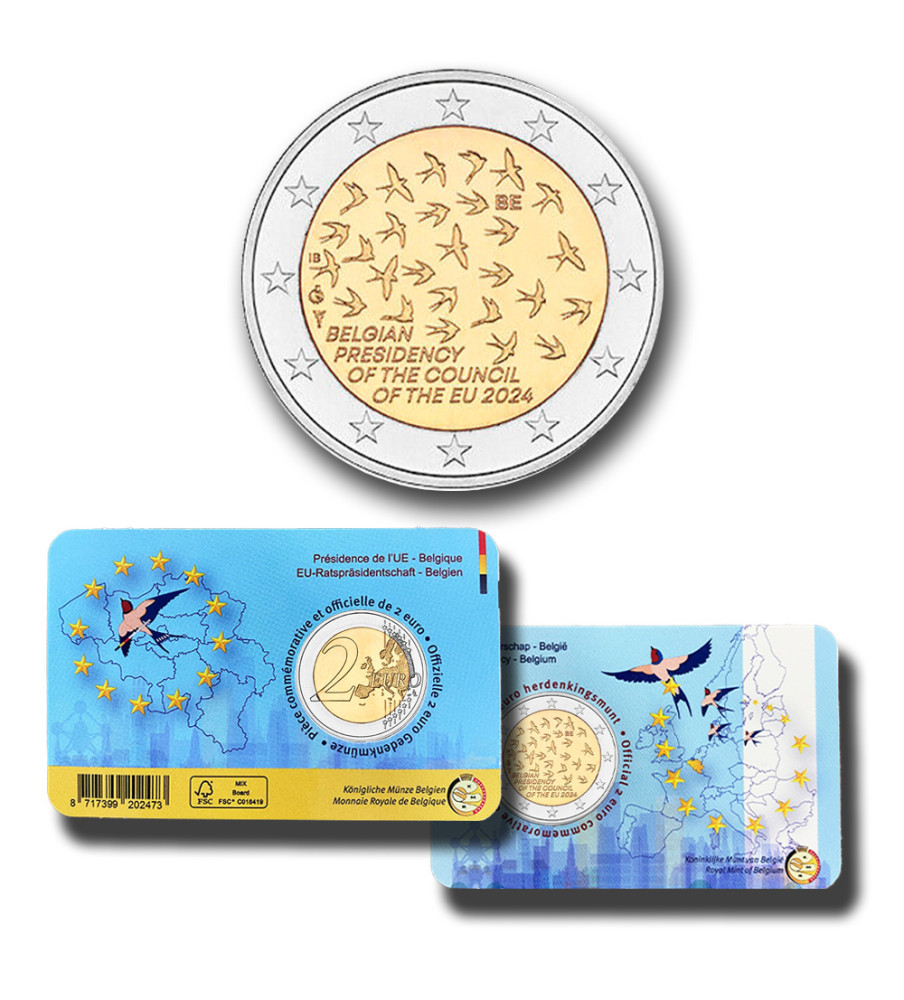 2024 Belgium EU Presidency 2 Euro Coin Card