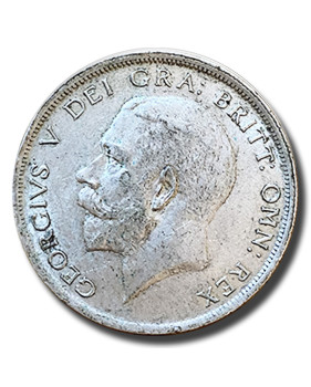 1916 British Silver Half Crown King George VI Coin