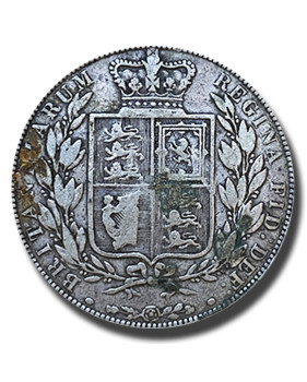 1883 British Silver Half Crown Queen Victoria Coin