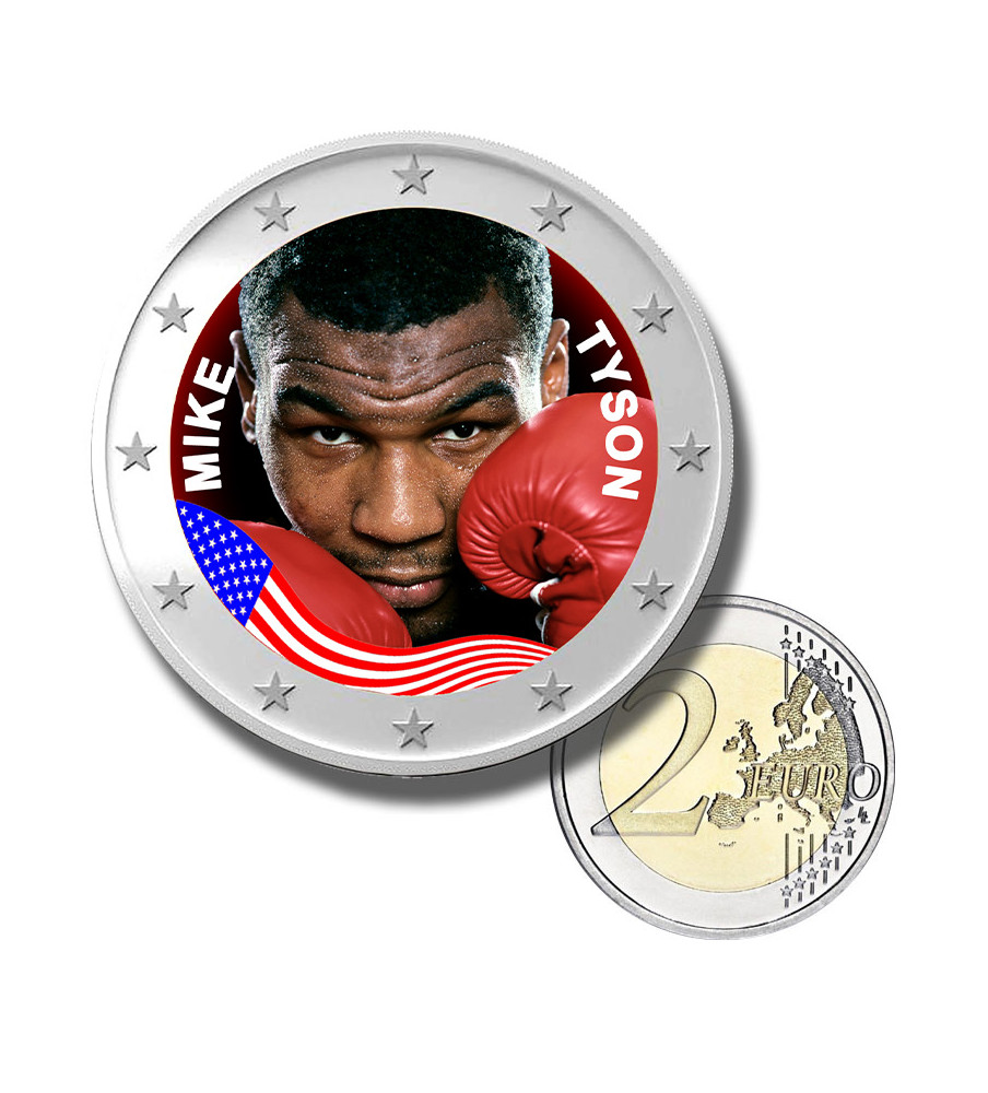 2 Euro Coloured Coin Boxer - Mike Tyson