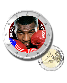 2 Euro Coloured Coin Boxer - Mike Tyson