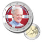 2 Euro Coloured Coin Queen of Denmark Margrethe II 1972-2024