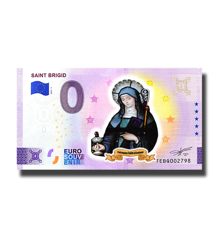 0 Euro Souvenir Banknote Saint Brigid Colour Ireland TEBQ 2024-5