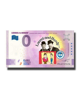 0 Euro Souvenir Banknote Laurel & Hardy Colour Netherlands PELH 2024-1