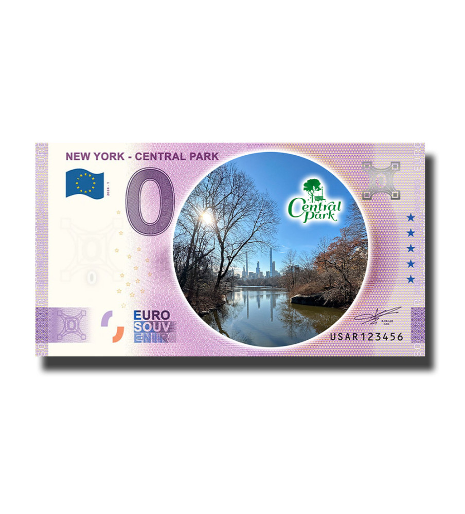 0 Euro Souvenir Banknote New York - Central Park Colour USA USAR 2024-1