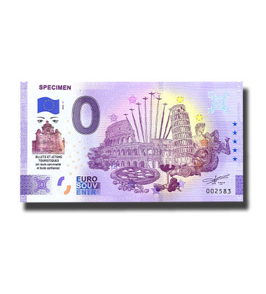 0 Euro Souvenir Banknote SPECIMEN Colour Italy 2021-1