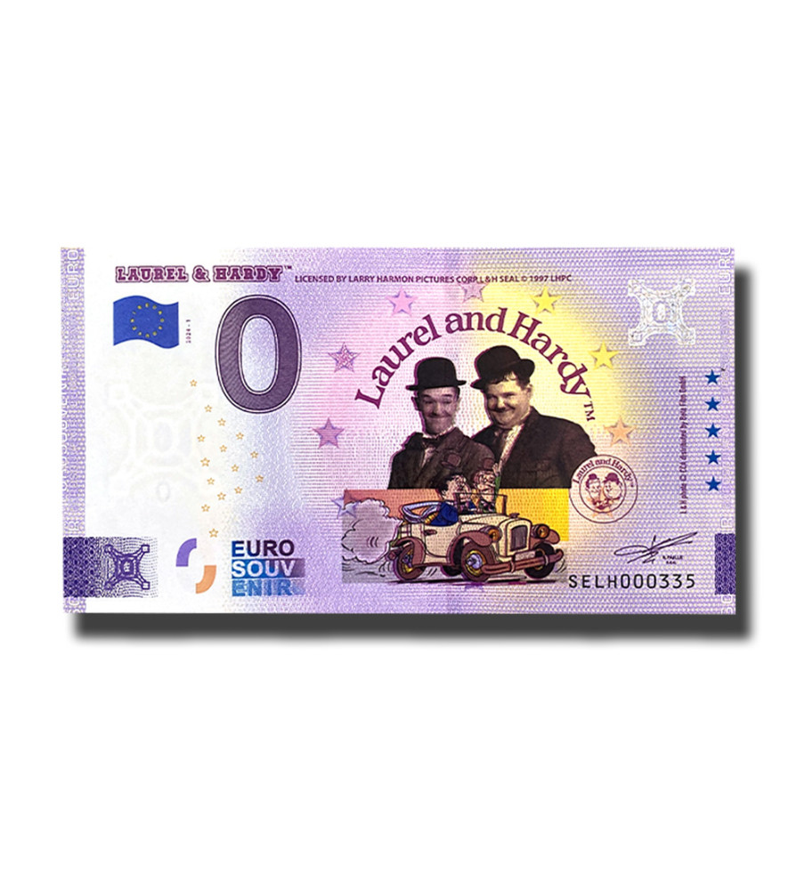 0 Euro Souvenir Banknote Laurel and Hardy Colour Italy SELH 2024-1