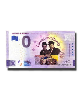 0 Euro Souvenir Banknote Laurel and Hardy Colour Italy SELH 2024-1