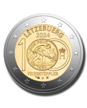 2024 Luxembourg 100th Ann of the Introduction of Feierstëppler Franc Coins 2 Euro Coin