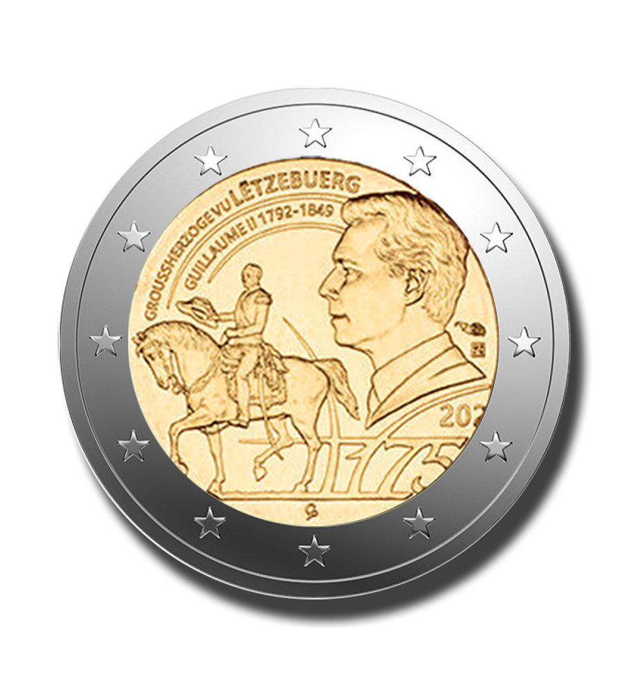 2024 Luxembourg 175th Ann of the Death of the Grand Duke Guillaume II 2 Euro Coin