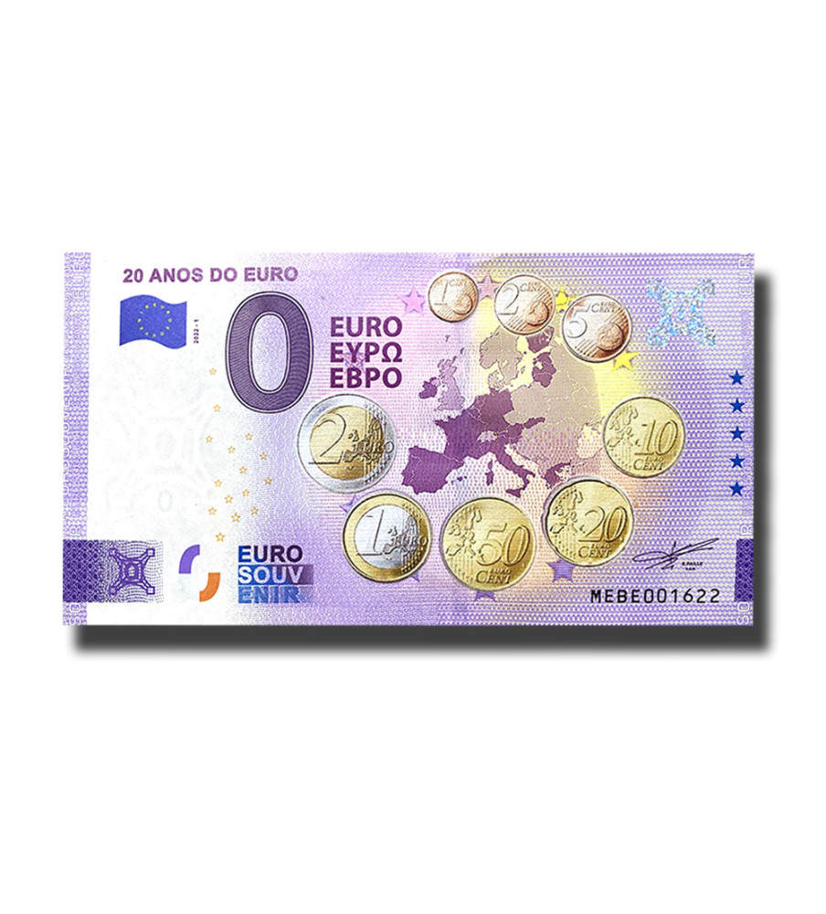 0 Euro Souvenir Banknote 20 Anos Do Euro Colour Portugal MEBE 2022-1