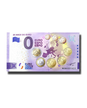 0 Euro Souvenir Banknote 20 Anos Do Euro Colour Portugal MEBE 2022-1