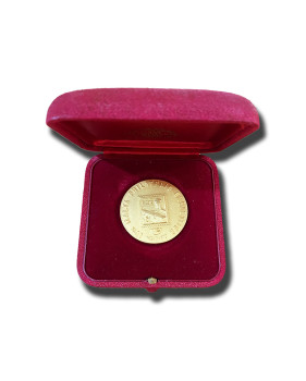 1973 Malta Philatelic Exhibition Medal in Box Gold Gilt