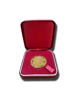 1977 Malta Philatelic Exhibition Medal in Box Gold Gilt