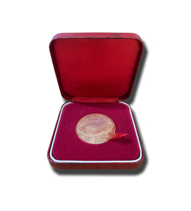 1980 Malta Philatelic Exhibition Medal in Box Gold Gilt