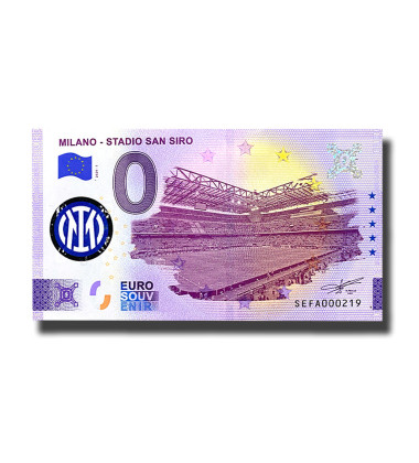0 Euro Souvenir Banknote Milano Stadio San Siro Logo Inter Colour Italy SEFA 2024-1