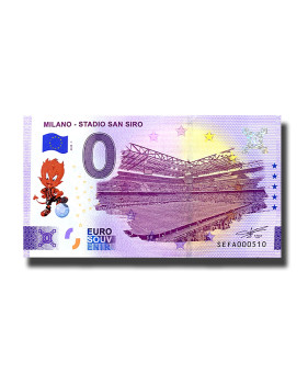 0 Euro Souvenir Banknote Milan-Stadio San Siro Diavolo Milan Colour Italy SEFA 2024-1