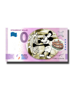 0 Euro Souvenir Banknote Steamboat Willie Colour Malta FEBE 2024-1