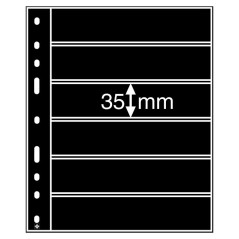 Leuchtturm Plastic Pocket Optima, 6-waydivision, black Pack of 10