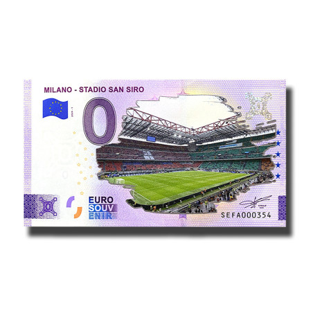 0 Euro Souvenir Banknote Milano Stadio San Siro Colour Italy SEFA 2024-1