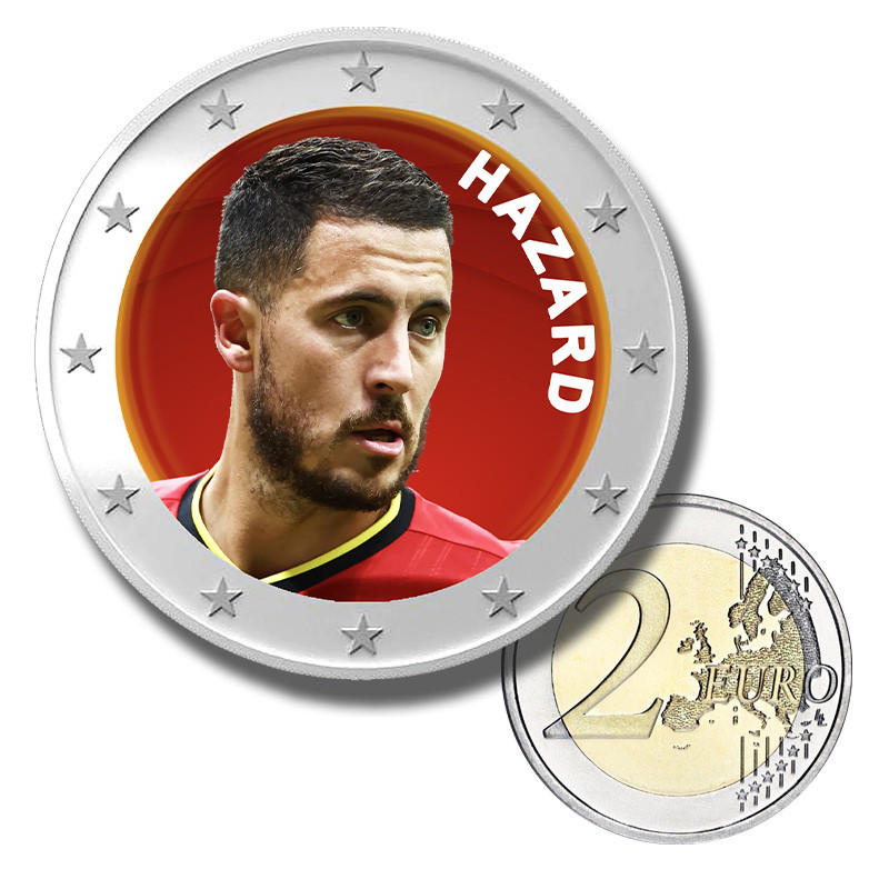 2 Euro Coloured Coin Football Star-Hazard