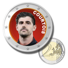 2 Euro Coloured Coin Football Star-Courtois