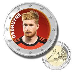 2 Euro Coloured Coin Football Star-Debruyne