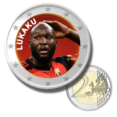 2 Euro Coloured Coin Football Star-Lukaku