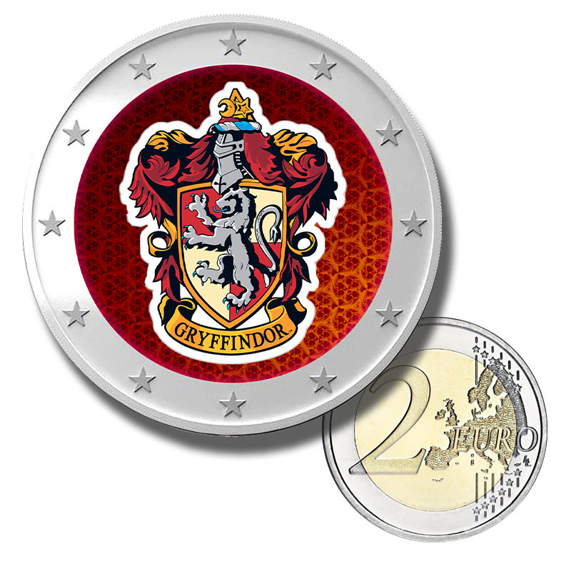 2 Euro Coloured Coin Gryffindor