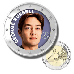 2 Euro Colour Coin George Russell