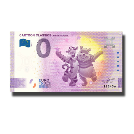 0 Euro Souvenir Banknote Cartoon Classics Winnie the Pooh Malta FEBG 2024-1
